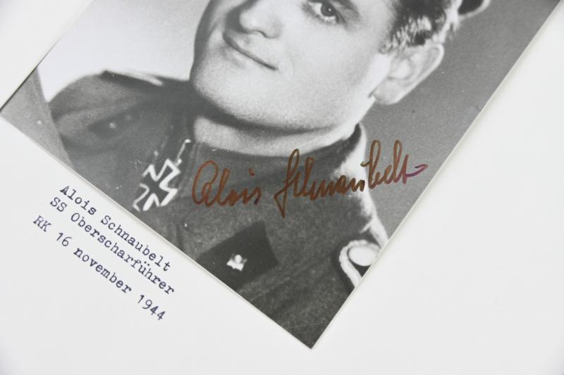 Postcard with Signature of Waffen-SS KC Recipient 'Alois Schnaubelt'
