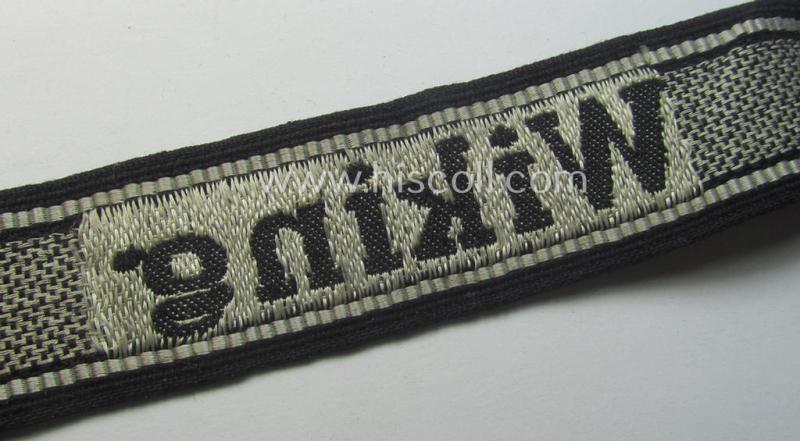 Waffen-SS, 'semi-BeVo'-pattern, EM- (ie. NCO-) type cuff-title (ie. 'Ärmelstreifen') as was intended for a member of the: 5. SS-Panzer-Division "Wiking"