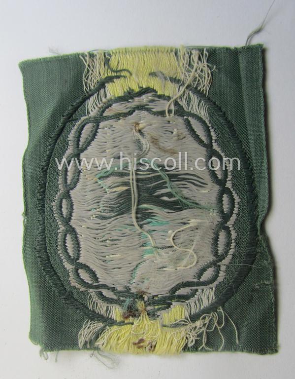 'Variant'- ie. first-pattern!, WH (Heeres) 'Gebirgsjäger'- (ie. mountain-troopers-) related arm-badge, being a desirable example as was executed in the 'BeVo'-weave pattern on a field-grey-coloured background