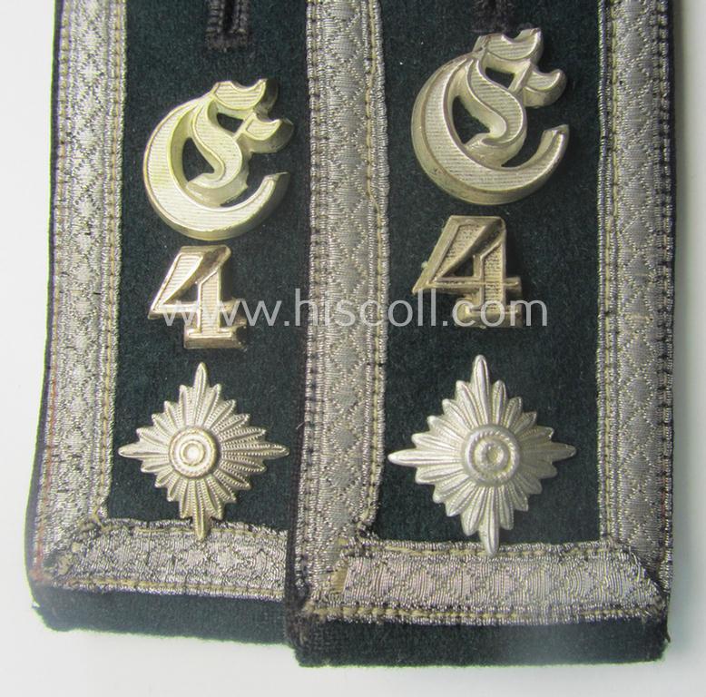 Pair of early- (ie. pre-) war-period WH (Heeres), 'M36'- (ie. 'M40-) pattern (rounded-style) 'cyphered' NCO-type shoulderstraps as was intended for a: 'Feldwebel u. Mitglied des Eisenbahn-Pionier-Ersatz-Bataillon 4'