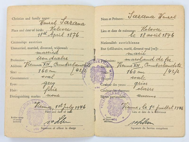 Austrian ID Card 1946