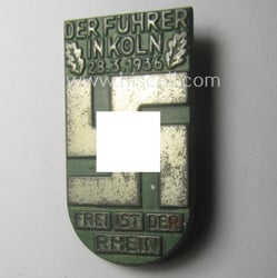 Greenish-coloured- and/or tin-based, N.S.D.A.P.-related day-badge (ie. 'tinnie' or:...