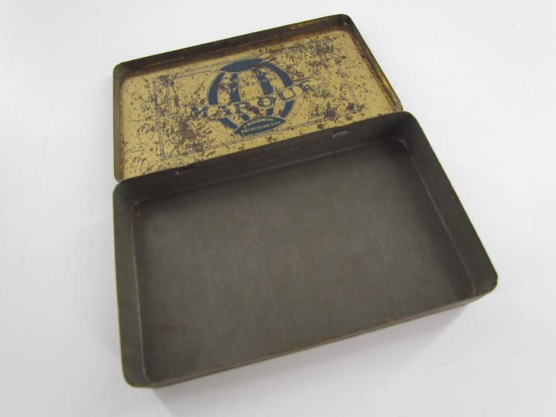 Old Iron Metal Box Egyptian Cigarettes MAROUF
