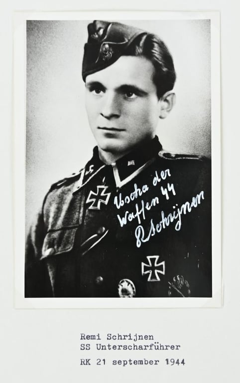 Signature of Belgian Waffen-SS KC Recipient 'Remy Schrijnen'