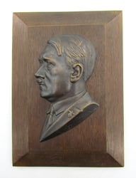 Adolf Hitler bronze wall plaque