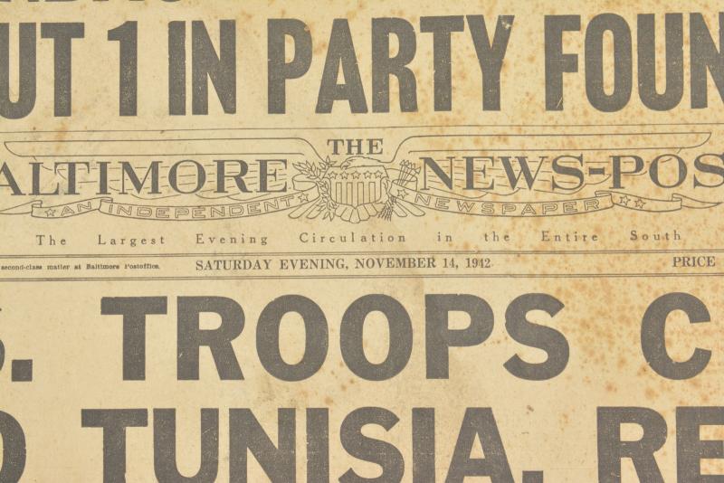 US WW2 Newspaper 'The Baltimore News-Post'