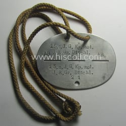 Aluminium-based, WH (Heeres) 'Heeres-Infanterie'- ie. 'GrossDeutschland-Division'-related ID-disc bearing...