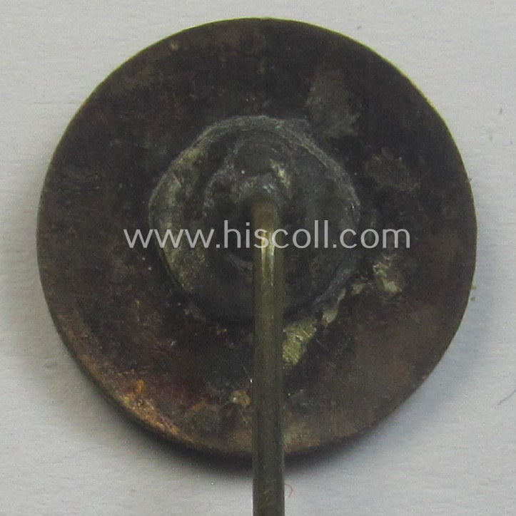 Smaller-sized (and I deem early-period): 'N.S.D.A.P.'-supporters'-lapel-pin showing the text: 'Heil Hitler'