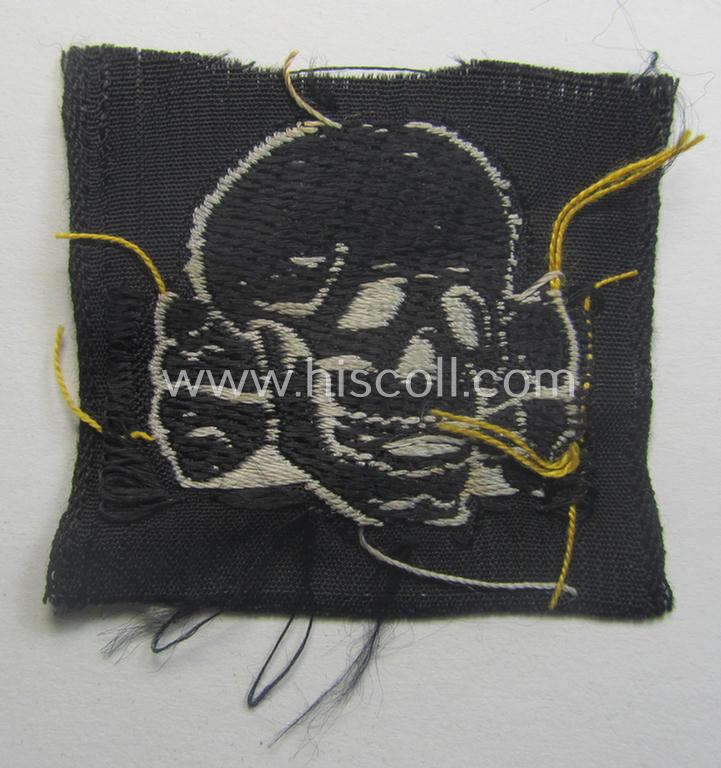 Waffen-SS, 'BeVo'-woven-style skull- and cap-eagle-set (ie. 'Totenkopf- u. Adler-Effektensatz für Schiffchen o. Einheitsfeldmütze')