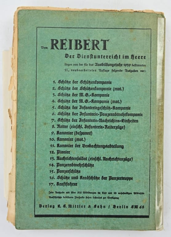 German WH Handbook "Reibert" Named to Knight's Cross Recipient 'Hans-Joachim Heinrici'