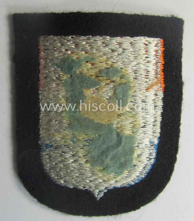 Dutch, Waffen-SS 'volunteer' arm-shield as was specifically intended for usage by soldiers of the: '23. SS Freiwilligen Panzer Grenadier Division' ('Nederland')
