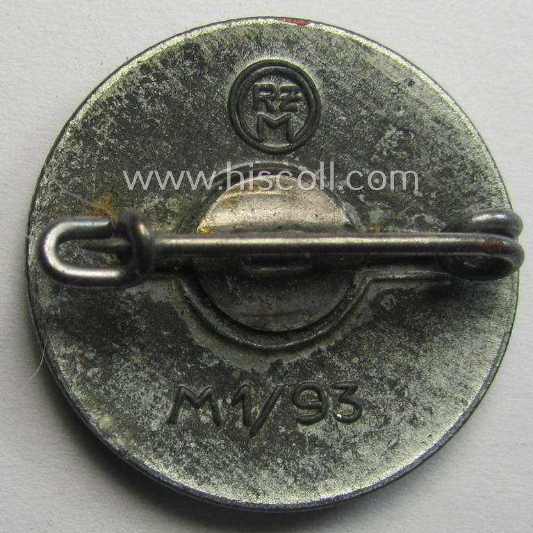 'Painted- (ie. sprayed'-) pattern 'N.S.D.A.P. - Parteiabzeichen' showing the makers'-designation: 'RzM' and/or: 'M1/93'