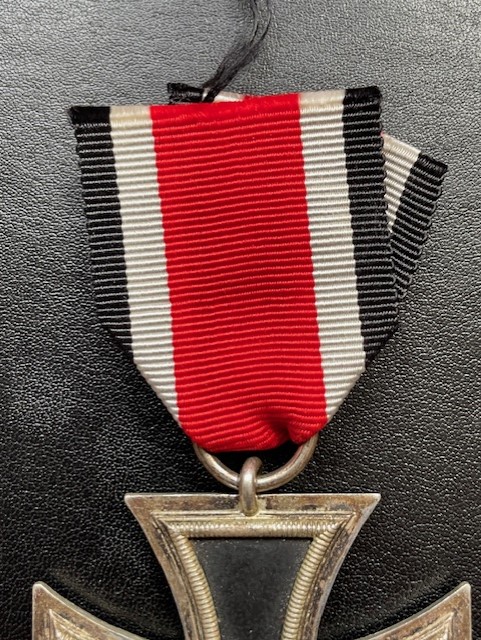 FINE WWII GERMAN IRON CROSS 2nd CLASS WITH RIBBON ATTACHED.