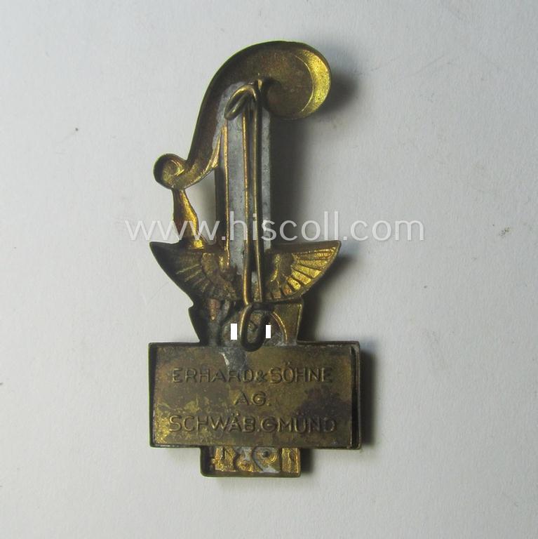 Commemorative - and unusually found! - TR-period 'tinnie' (ie. 'Tagungs- o. Veranstaltungsabzeichen'-) being a maker- (ie. 'Erhard u. Söhne AG'-) marked example showing the text: '33. Schwäb. Liederfest - Heilbronn a. N. - 1934'