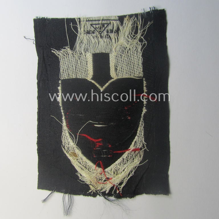 'BeVo'-woven, enlisted-mens'- (ie. NCOs'-) pattern so-called: RAD (ie. 'Reichsarbeitsdienst') sleeve-badge (or: 'Dienststellenabzeichen') bearing the specialist- ie. unit-designation that reads: '286/5'