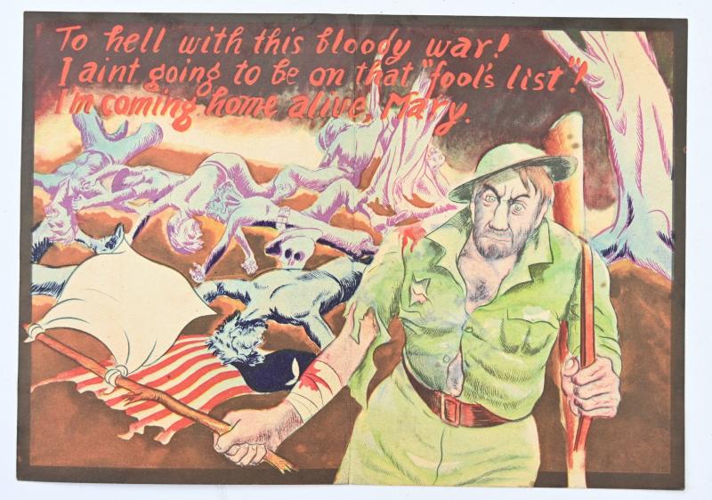 Japanese WW2 Propaganda Leaflet "Think, How She Is Suffering"