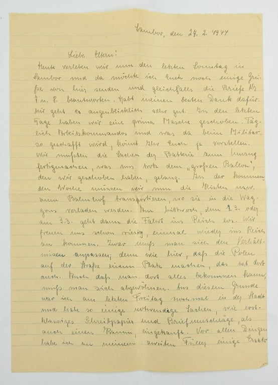German Waffen-SS Feldpost Letter with Envelop