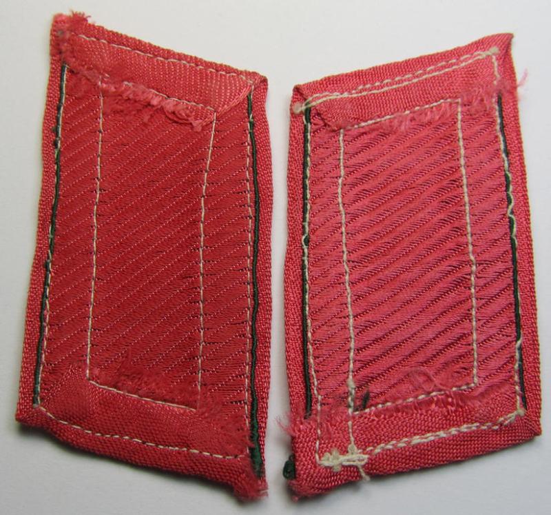 Superb - and fully matching! - pair of (partly) 'BeVo'-woven, NCO-type 'Ostvölker'-collar-tabs as was intended for an: 'Georgischer'-volunteer within the 'Deutsche Wehrmacht' (ie. 'Zugführer' within the: 'Georgisches Legion')