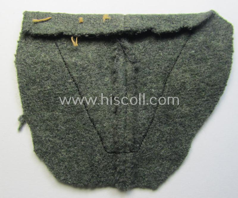 Attractive - and 'clearly cut-out of a cap'! - WH (Heeres) EM/NCO-type: 'M43-pattern'-cap-eagle/cocarde (cap-trapezoid or: 'Mützentrapez') that comes in an overall nice- (albeit moderately worn ie. used-), condition