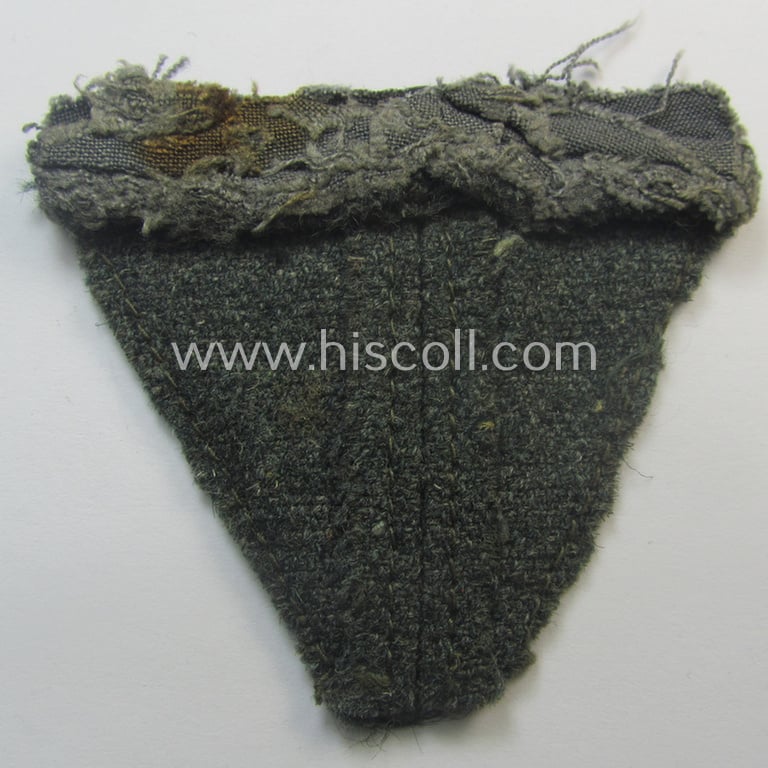 WH (Heeres) so-called: 'T-shaped'- (ie. 'M42-pattern') cap-eagle/cocarde (ie. cap-trapezoid) as executed in 'BeVo'-weave pattern that comes still mounted onto its 'cut-out' field-cap 'front-piece'