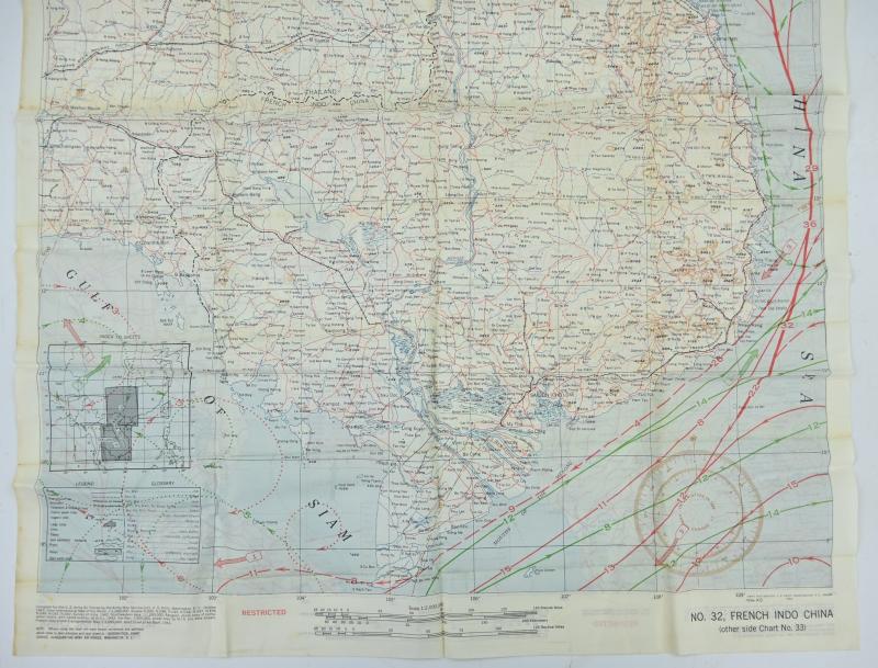 USAAF WW2 Escape Map 'French Indo China'