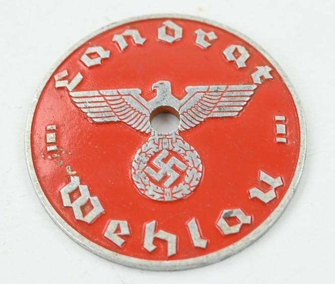 German Third Reich License Plate Tag 'Wehlau'
