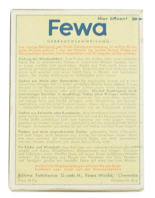 German Third Reich Era Fewa Washing Powder