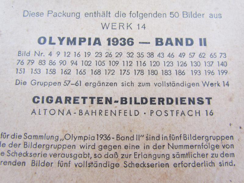 Collection pictures Olympia 1936 ( Bilder Gruppe 61 )
