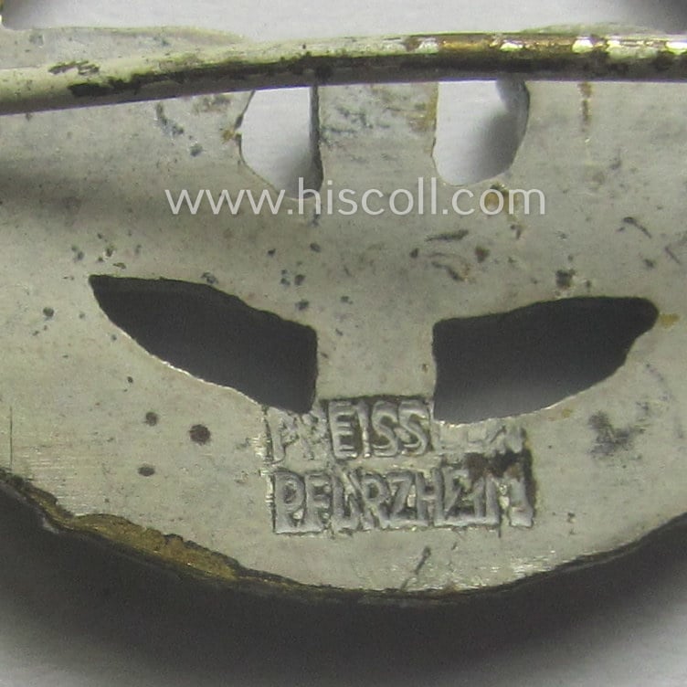 Interesting, DRB- (ie. 'Deutsche Reichsbahn'-) specifically female-related so-called: 'Dienstnadel für Eisenbahnerinnen in Silber' (being a maker- ie. 'P.Reiss - Pforzheim'-) marked example)