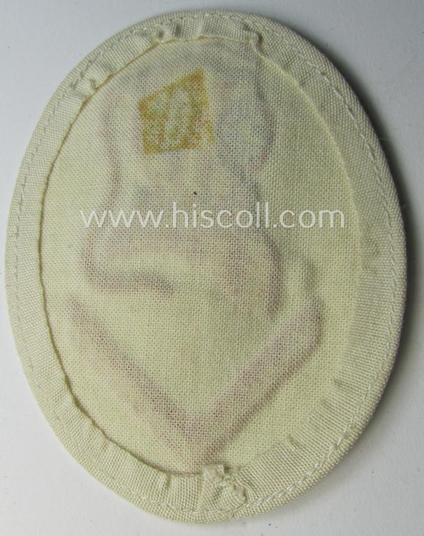 WH (KM) neatly machine-embroidered, so-called: career- ie. specialist-armbadge (ie. 'Tätigkeits-Abzeichen') as was intended to signify the: 'Sonderausbildung für Schiffstaucher'