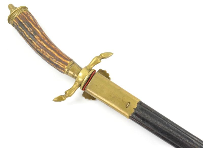 German WW1 Etched Hirschfanger Jager Quillback Hunting Dagger