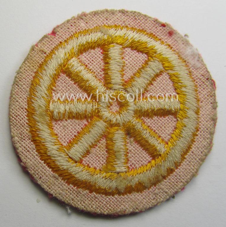 HJ ('Hitlerjugend') so-called: 'Motor-HJ Prüfungsabzeichen in Gold' (or: golden-class motor-proficiency badge) being a 'virtually mint ie. unissued' example that misses its 'RzM'-etiket