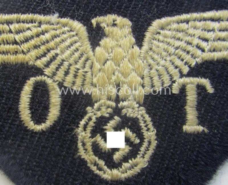 Minimally used - and truly rarely seen! - OT- (ie. 'Organisation Todt'-) related arm-eagle (ie. 'Ärmeladler für Nachrichtenhelferinnen des OT')