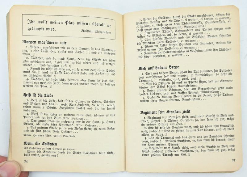 German WH Songbook 'Morgen Marschieren Wir'
