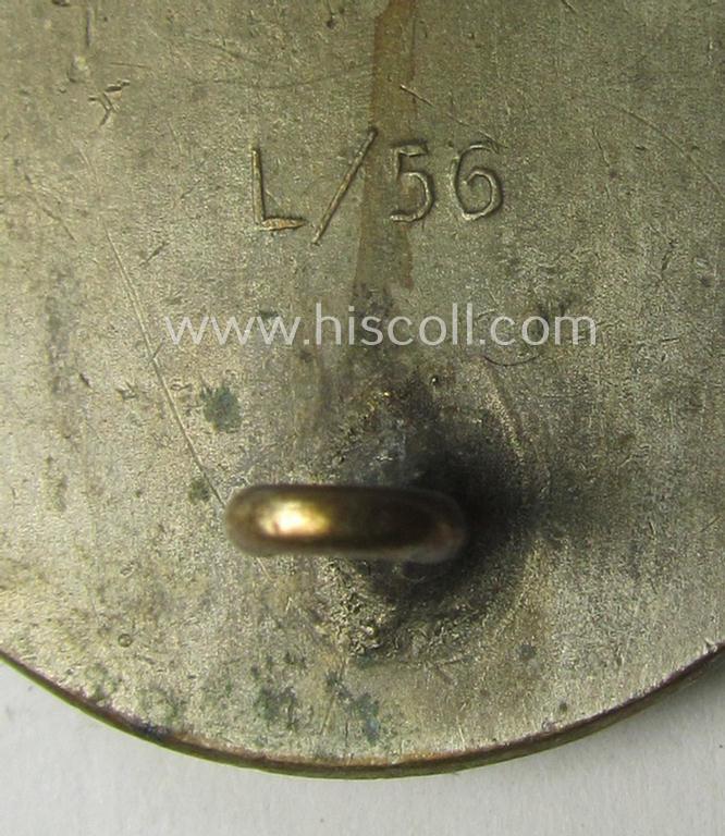 Maker- (ie. 'L/56'-) marked example of a silver-class wound-badge (or: 'Verwundeten-Abzeichen in Silber') by: 'Funcke & Brüninghaus'