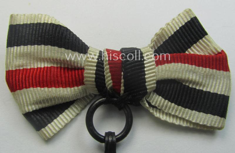 Female-related, WWI-period: 'Ehrenkreuz für Witwen und Waisen 1914-18' being a nicely preserved (albeit non-maker marked)  example that came mounted onto its period (nicely 'bow-shaped'-folded) ribbon (ie. 'Bandabschnitt')