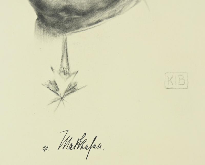 German Portrait Print/Litho of August von Mackensen by K.J.Böhringer
