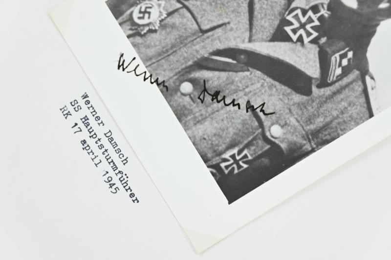 Signature of Waffen-SS Knight's Cross Recipient Werner Damsch