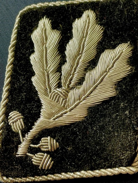 FINE PAIR OF ORIGINAL GERMAN WWII WAFFEN -SS HIGH RANKING COLLAR PATCHES