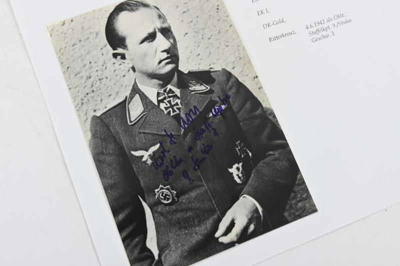 Signature of Luftwaffe KC Recipient 'Karl-Hermann Lion'