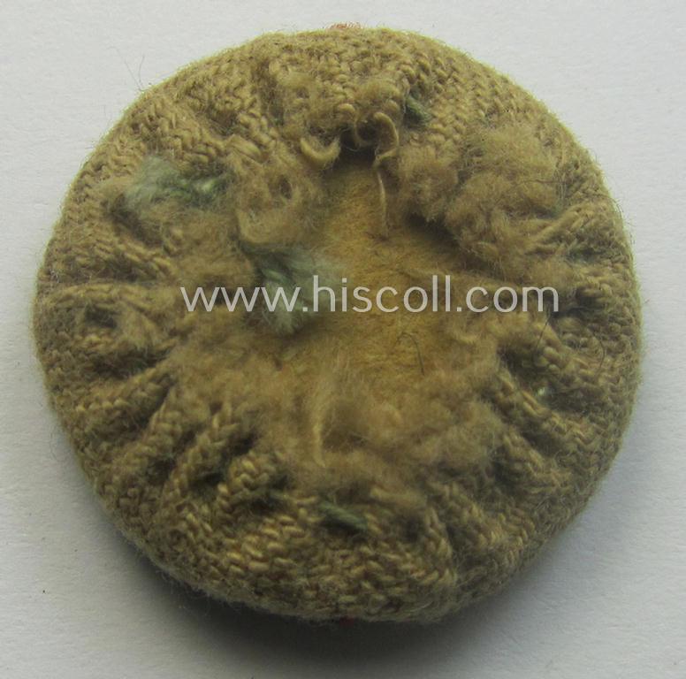 Moderately used and/or carefully cap-removed, WH (Luftwaffe) 'tropical-issued' cap-eagle and cocarde-set as was specifically intended for usage onto the tropical-styled LW side-caps (ie. 'Schiffchen')