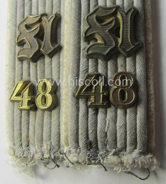 Pair of WH (Heeres) 'cyphered' officers'-type shoulderboards: 'Leutnant des Heeres-Flak-Bataillons 48'