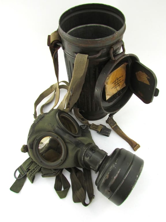 WH/SS Gasmask Cannister With Contents 1943