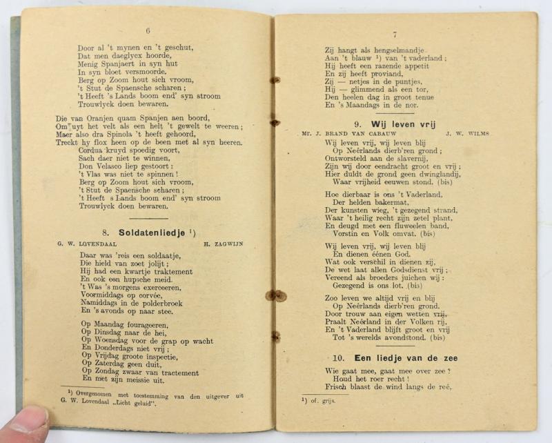 Dutch pre-WW2 Songbook 'Zangbundel voor het Nederlandsche Leger'