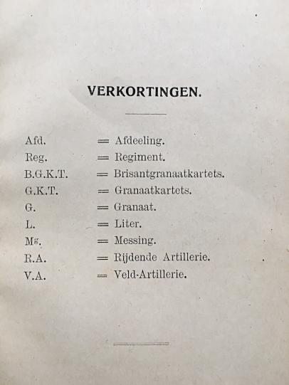 Dutch Artillery Pocketbook 1920