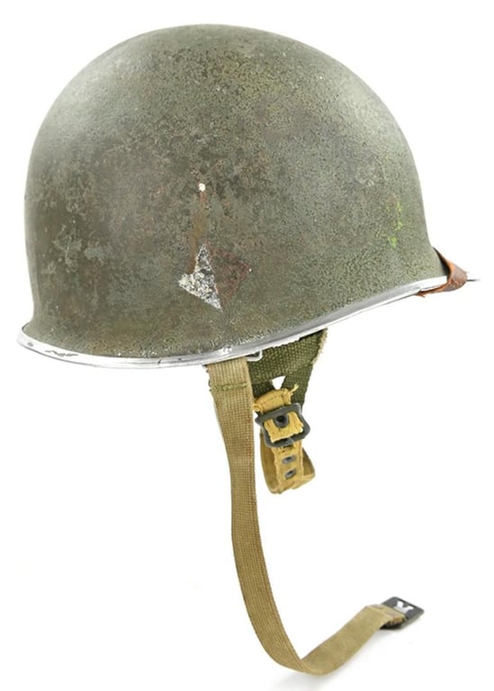 US WW2 307th Airborne Engineers Battalion Combat Helmet