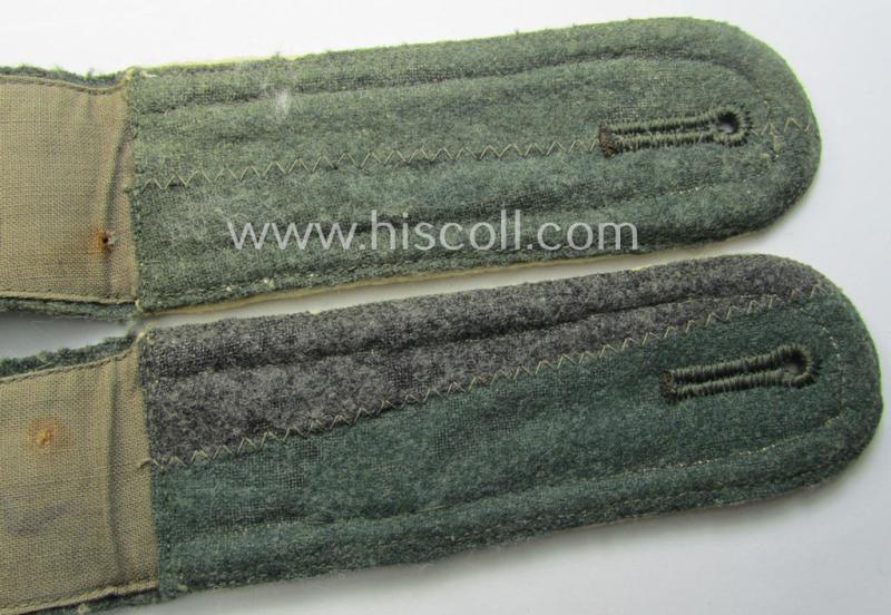 Pair of early- (ie. mid-) war-period WH (Heeres), 'M40'-pattern (rounded-styled and neatly 'cyphered') NCO-type shoulderstraps as was intended for an: 'Uffz. des Wehr-Ersatzdienstelle im Wehrkreises V'