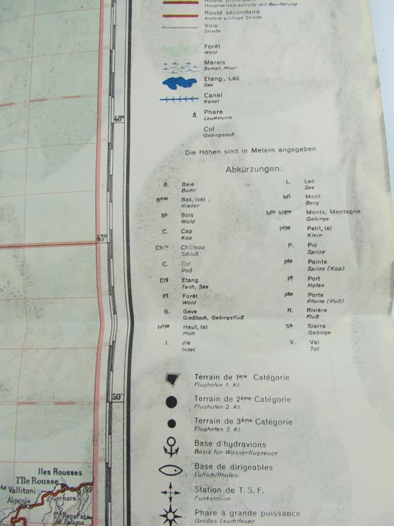 Luftwaffe Navigation Map Nice France 1935  ( SCHWERTER ZU PFLUGSCHAREN)