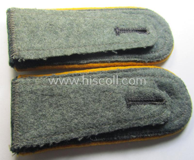 Attractive - and fully matching! - pair of WH (Heeres), early-war period- (ie. 'M36'- ie. 'M40'-pattern and/or rounded-styled) neatly 'cyphered', NCO-type shoulderstraps as was intended for a: 'Feldwebel eines Kavallerie-Lehr-Abteilungs'