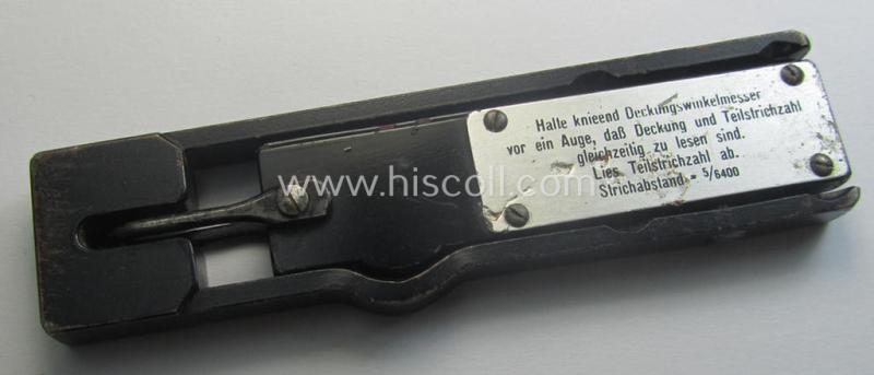 WH equipment-item being a so-called: 'Deckungswinkelmessgerät H/6400' (or: angle-measuring-device) being a neatly maker- (ie. 'DHQ'-) marked example